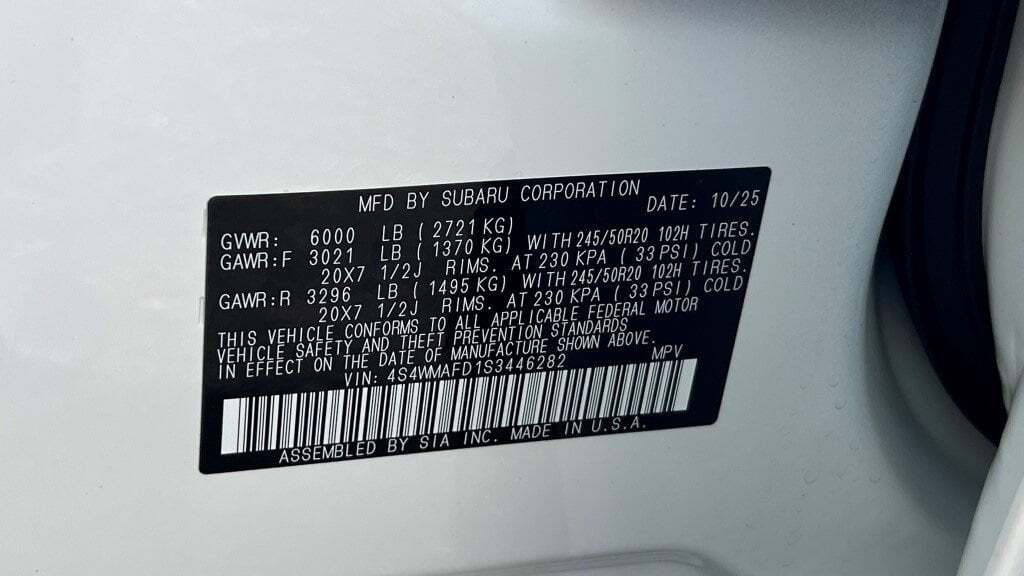 2025 Subaru ASCENT Onyx Edition Fredericksburg VA