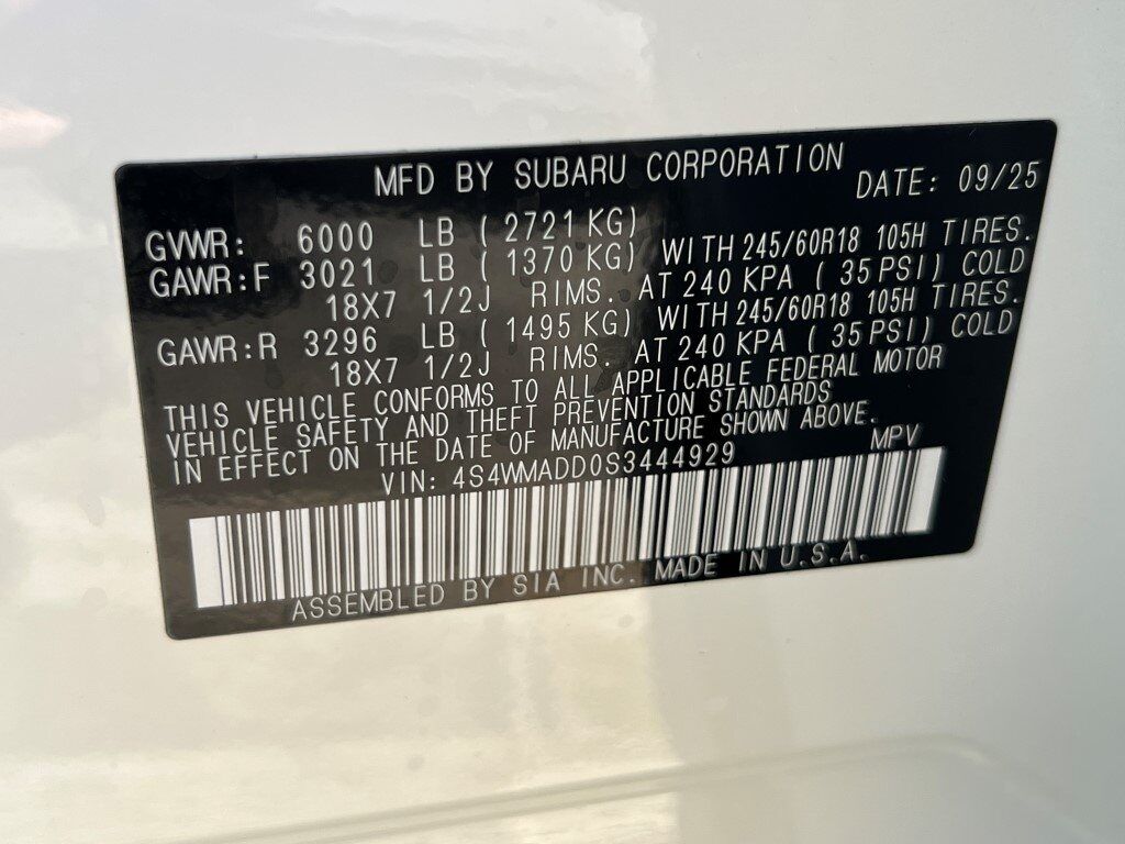 2025 Subaru ASCENT Premium 7 - Passenger Springfield VA