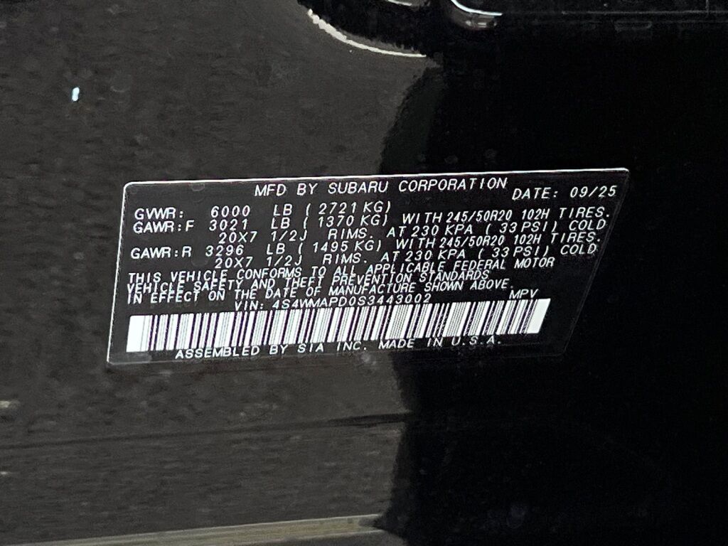 2025 Subaru Ascent Limited Hagerstown MD