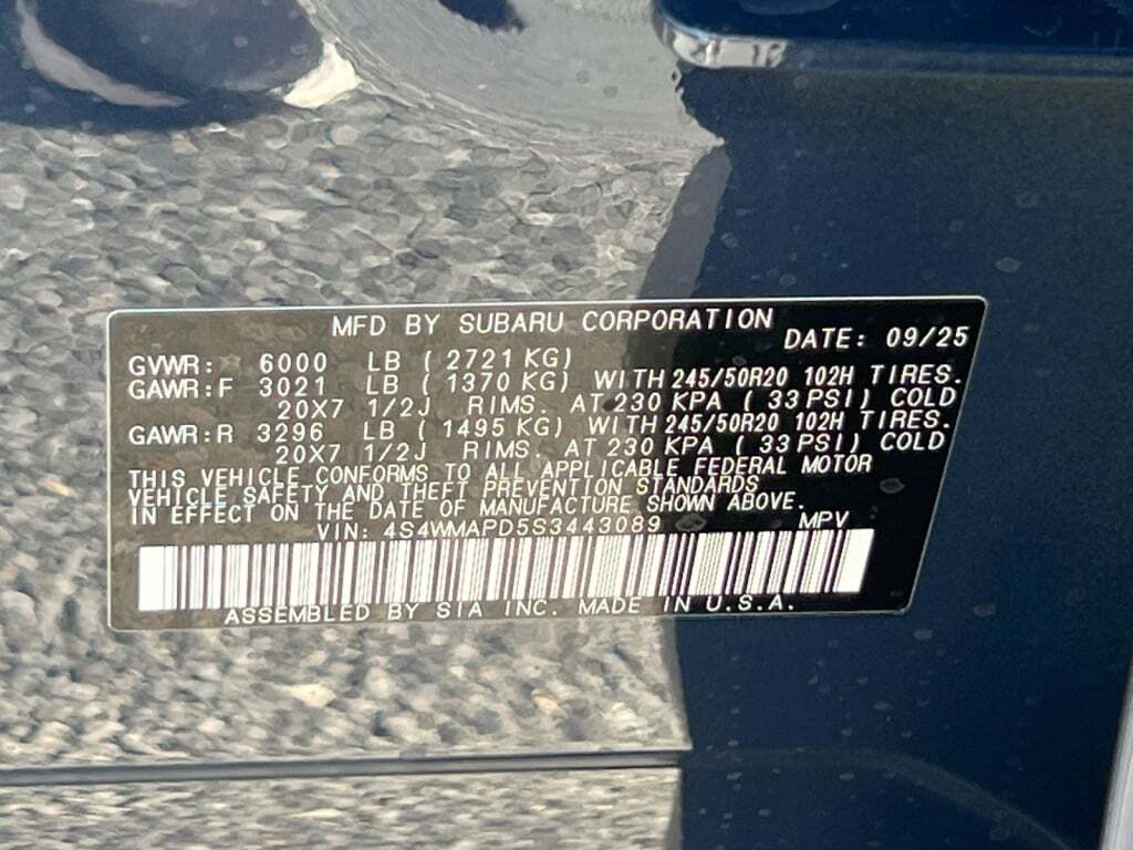 2025 Subaru Ascent Limited Hagerstown MD