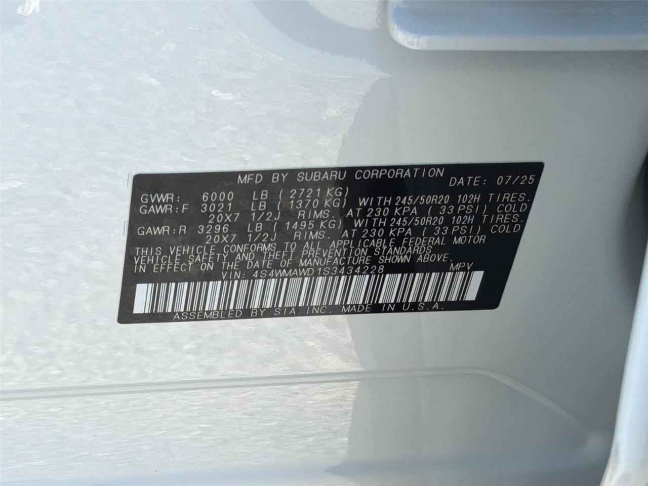 2025 Subaru Ascent Onyx Edition Touring Hagerstown MD