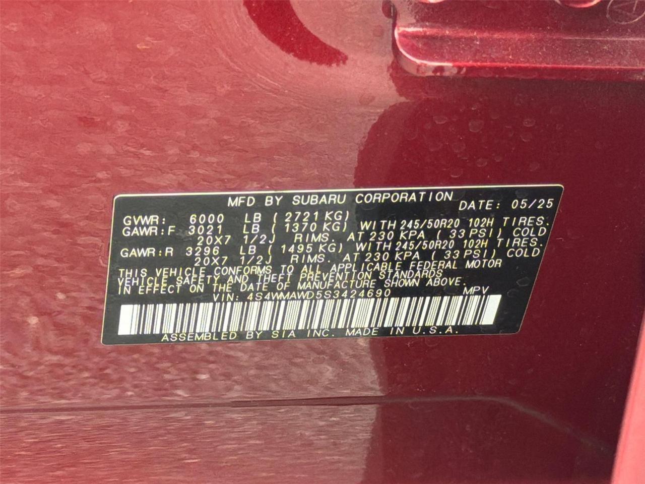 2025 Subaru Ascent Onyx Edition Touring Hagerstown MD