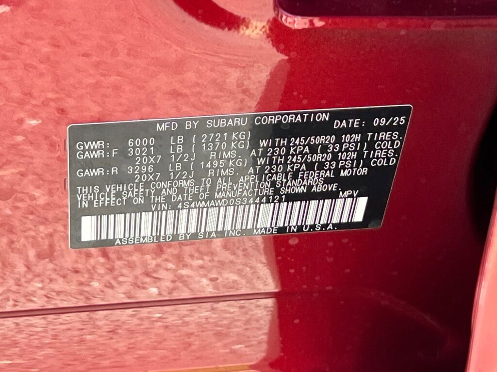 2025 Subaru Ascent Onyx Edition Touring Hagerstown MD