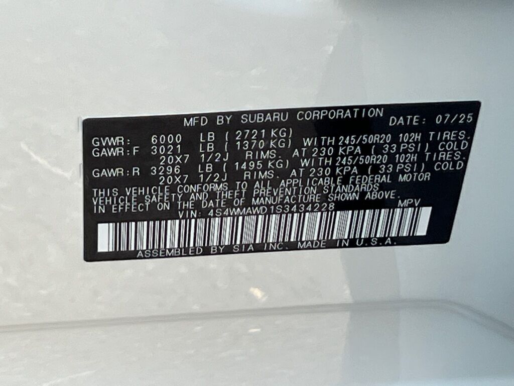 2025 Subaru Ascent Onyx Edition Touring Hagerstown MD