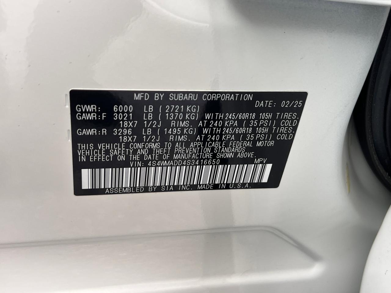 2025 Subaru Ascent Premium Hagerstown MD