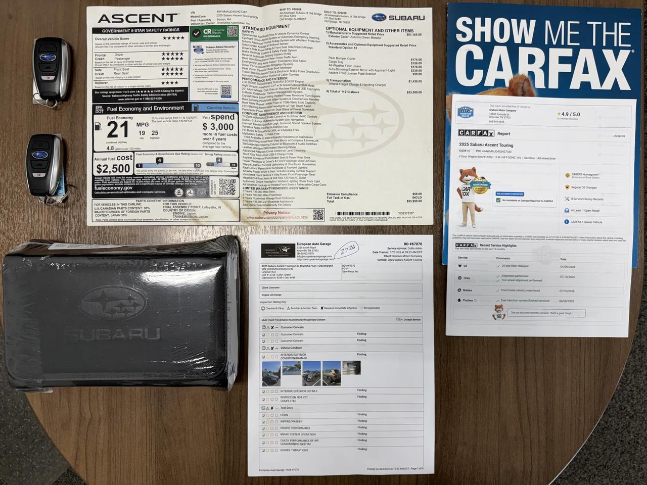 2025 Subaru Ascent Touring Knoxville TN