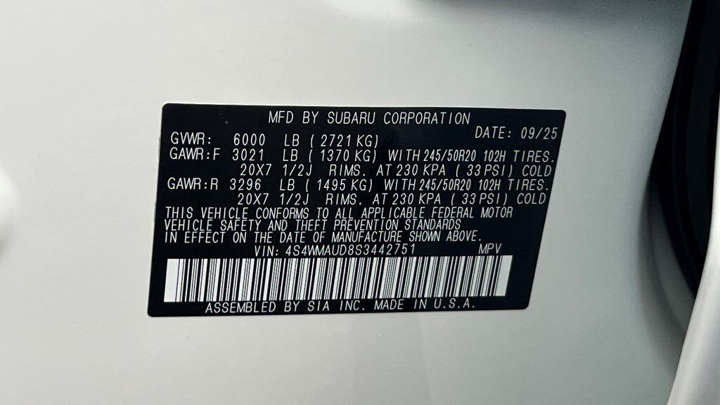 2025 Subaru Ascent Touring Fredericksburg VA