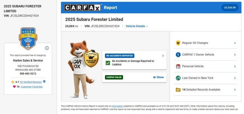 2025 Subaru Forester Limited Webster MA