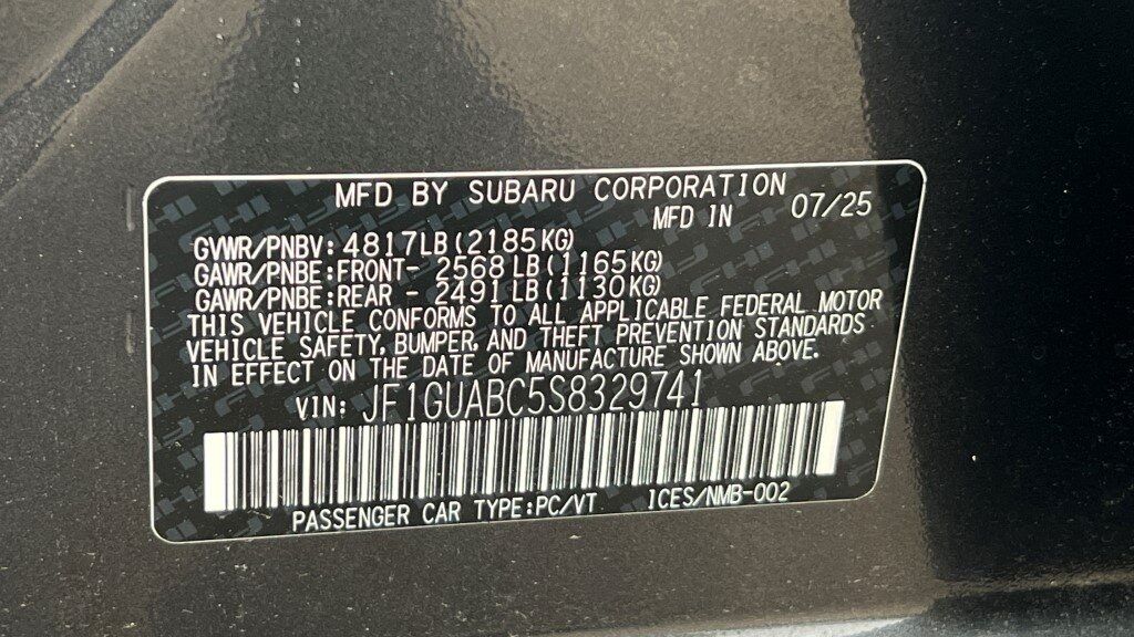2025 Subaru Impreza Base Fredericksburg VA