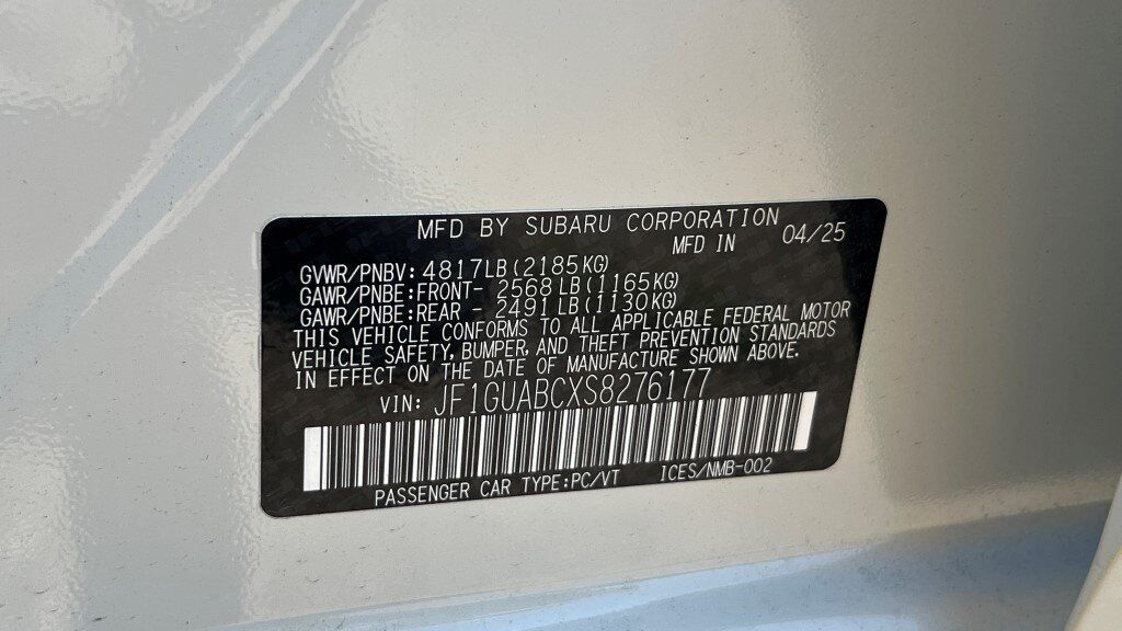 2025 Subaru Impreza Base Fredericksburg VA
