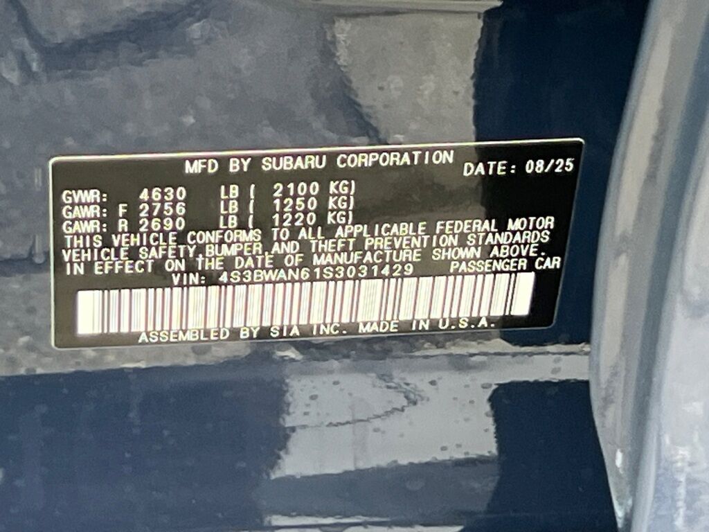 2025 Subaru LEGACY Limited Hagerstown MD