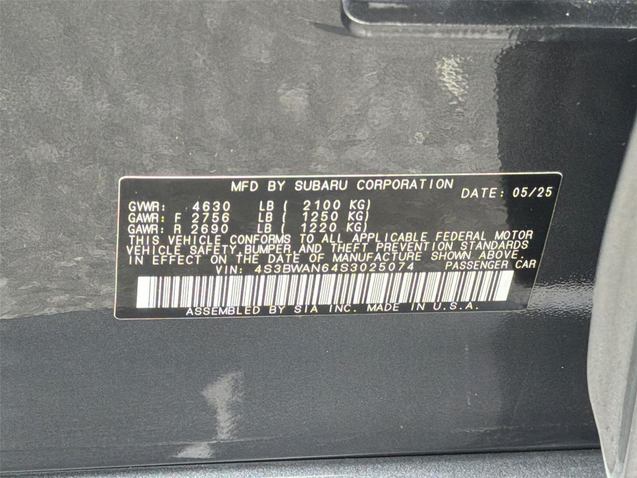 2025 Subaru Legacy Limited Hagerstown MD