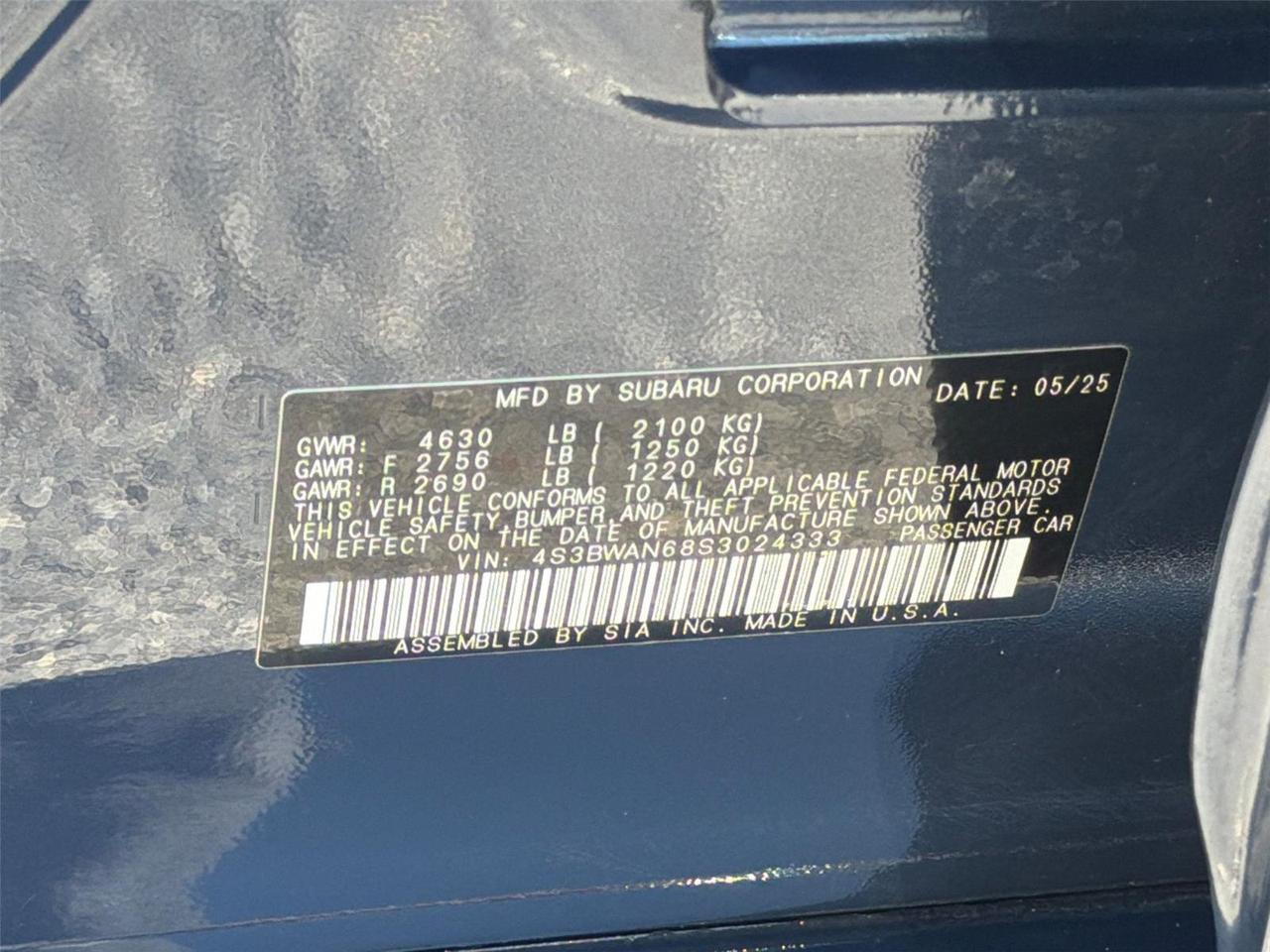 2025 Subaru Legacy Limited Hagerstown MD