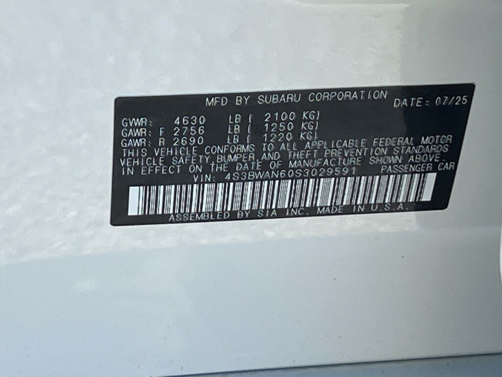 2025 Subaru Legacy Limited Hagerstown MD