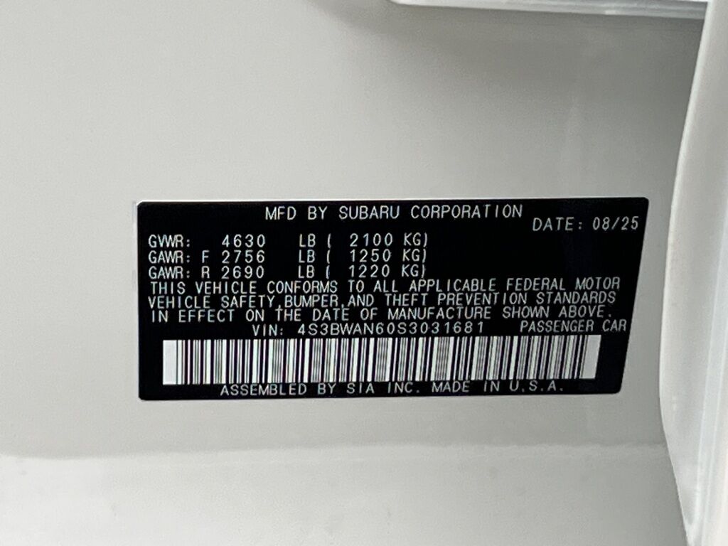 2025 Subaru Legacy Limited Hagerstown MD