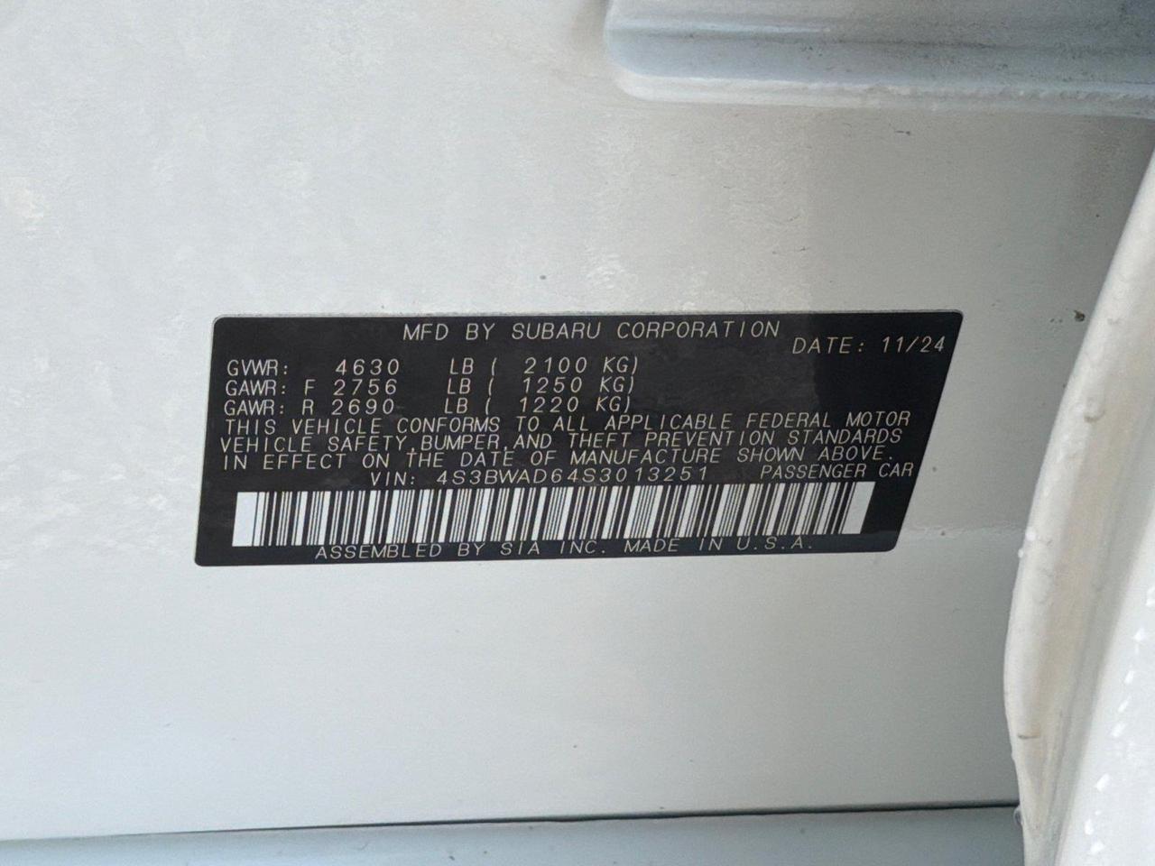 2025 Subaru Legacy Premium Hagerstown MD