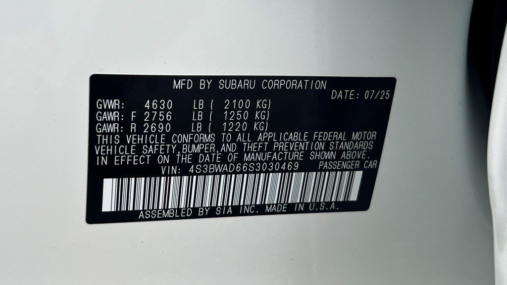 2025 Subaru Legacy Premium Fredericksburg VA