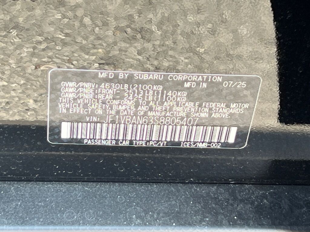2025 Subaru WRX Limited Hagerstown MD