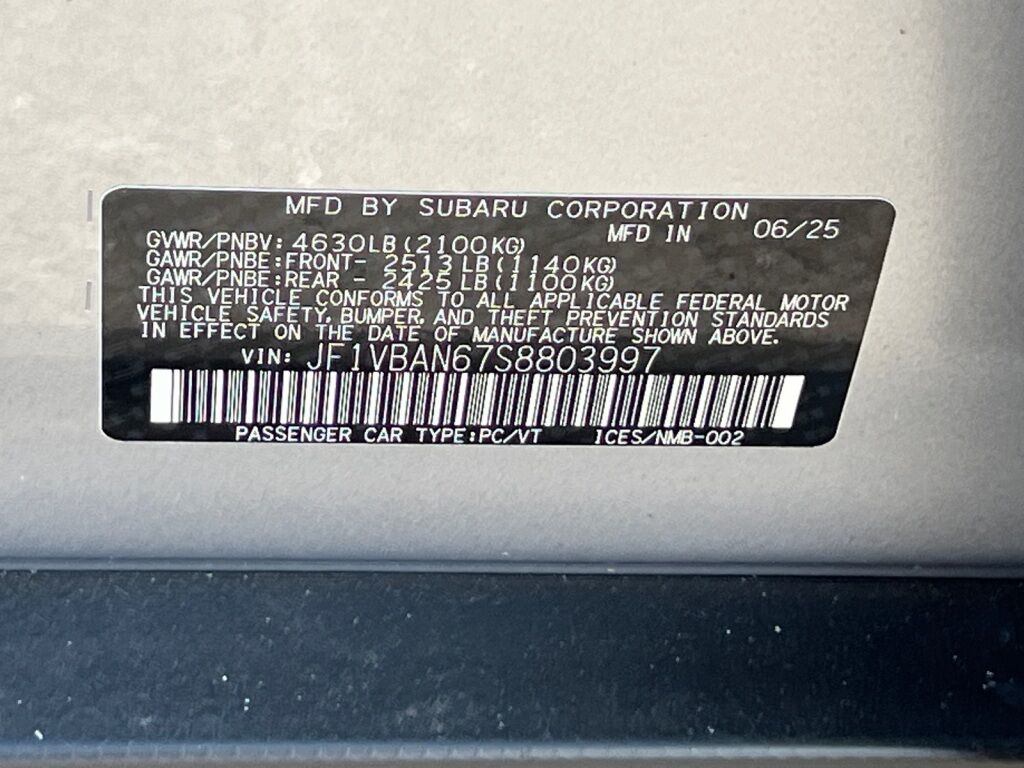 2025 Subaru WRX Limited Hagerstown MD