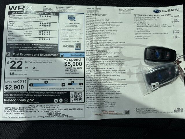 2025 Subaru WRX Premium North Versailles PA