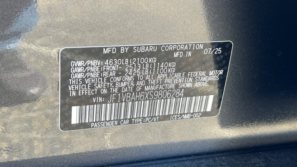 2025 Subaru WRX Premium Fredericksburg VA