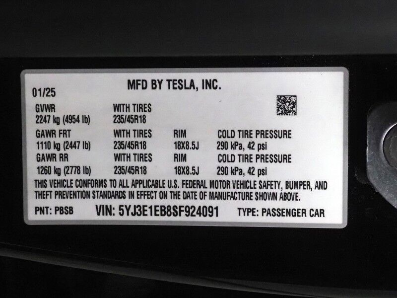 2025 Tesla Model 3 Long Range AWD *AUTOPILOT, NAVIGATION, SAFETY ALERTS, ADAPTIVE CRUISE, SURROUND VIEW CAMERAS, PANORAMA GLASS ROOF, CLIMATE SEATS, HEATED STEERING, WIRELESS CHARGING Round Rock TX