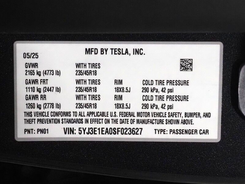 2025 Tesla Model 3 Long Range RWD *AUTOPILOT, NAVIGATION, SAFETY ALERTS, ADAPTIVE CRUISE, SURROUND VIEW CAMERAS, PANORAMA GLASS ROOF, CLIMATE SEATS, HEATED STEERING, WIRELESS CHARGING Round Rock TX