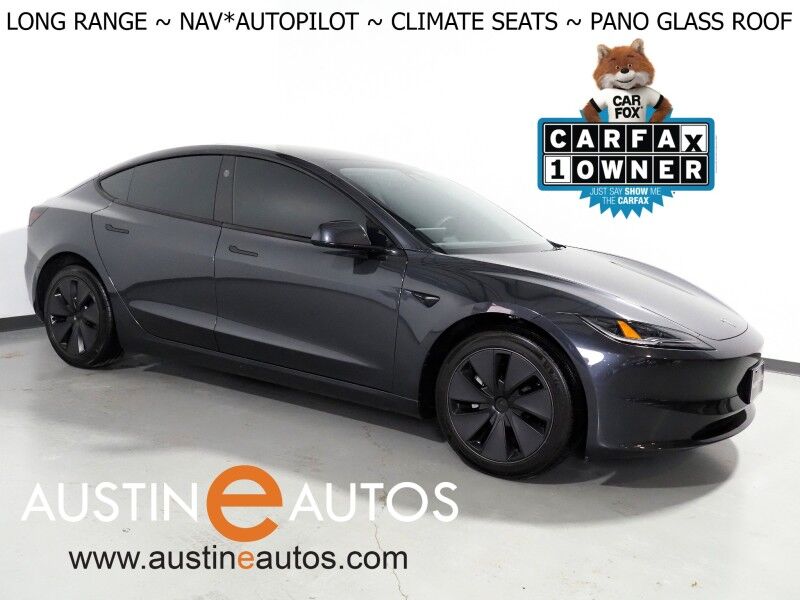 2025 Tesla Model 3 Long Range RWD *AUTOPILOT, NAVIGATION, SAFETY ALERTS, ADAPTIVE CRUISE, SURROUND VIEW CAMERAS, PANORAMA GLASS ROOF, CLIMATE SEATS, HEATED STEERING, WIRELESS CHARGING