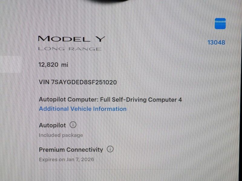 2025 Tesla Model Y Long Range RWD *AUTOPILOT, NAVIGATION, SAFETY ALERTS, ADAPTIVE CRUISE, SURROUND VIEW CAMERAS, PANORAMA GLASS ROOF, HEATED SEATS/STEERING WHEEL, WIRELESS CHARGING Round Rock TX