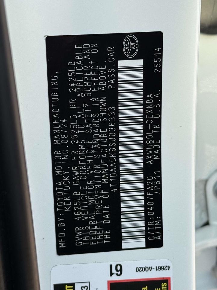 2025 Toyota Camry LE Fredericksburg VA