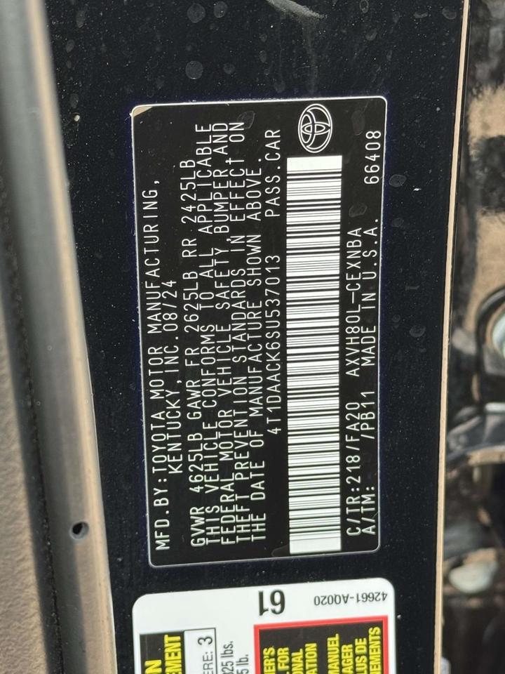 2025 Toyota Camry LE Fredericksburg VA