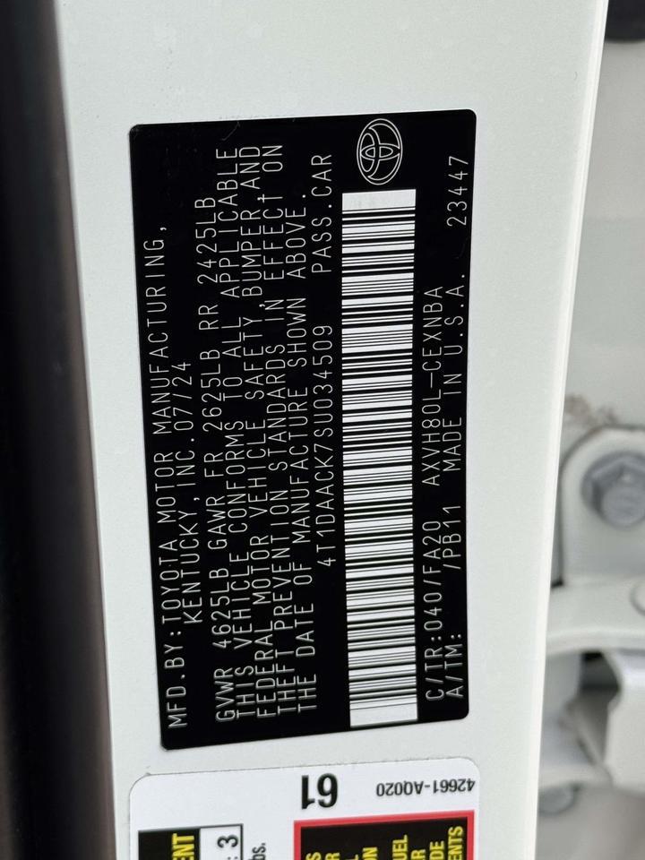 2025 Toyota Camry LE Fredericksburg VA