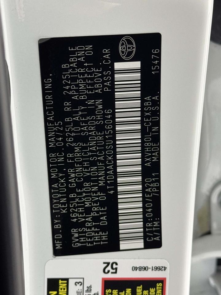 2025 Toyota Camry SE Fredericksburg VA