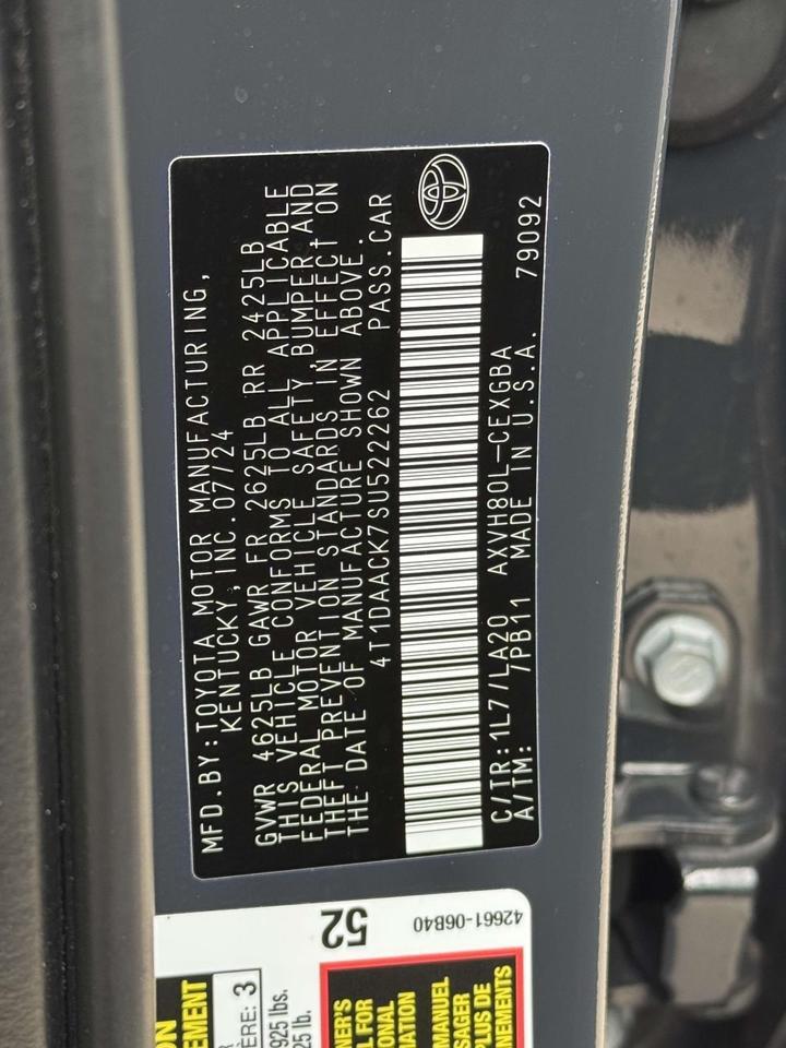 2025 Toyota Camry XLE Fredericksburg VA