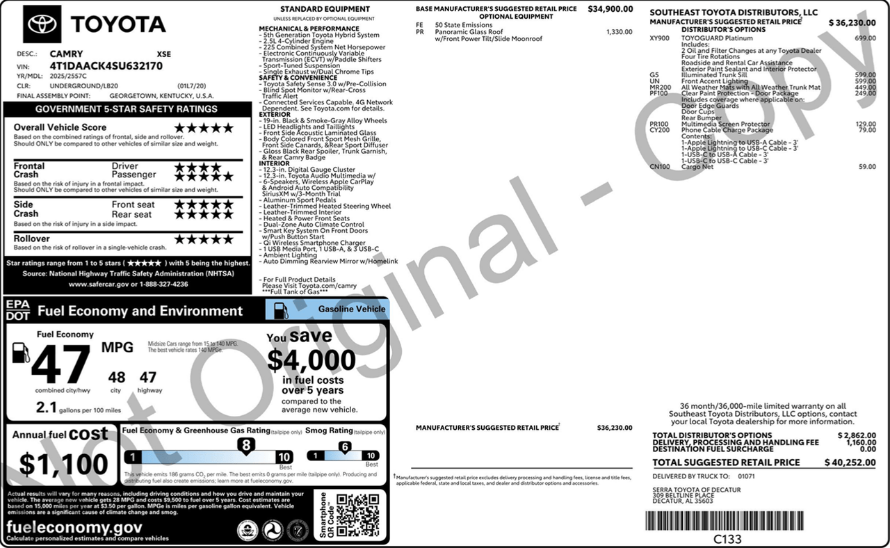 2025 Toyota Camry XSE Knoxville TN