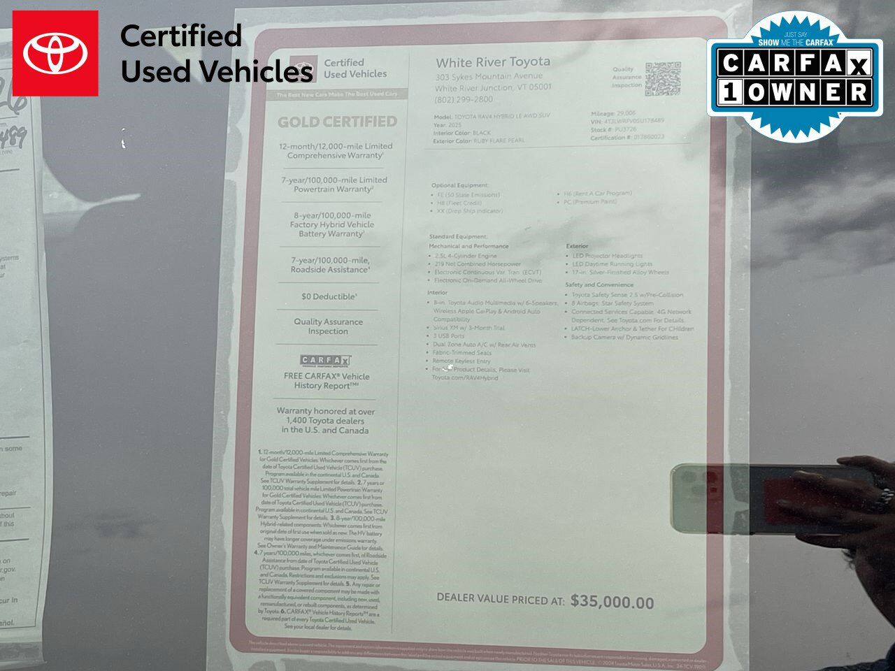 2025 Toyota RAV4 Hybrid LE White River Junction VT