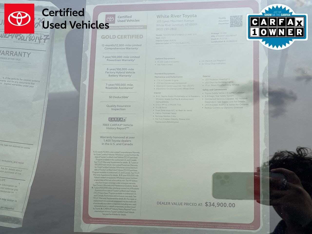 2025 Toyota RAV4 Hybrid LE White River Junction VT