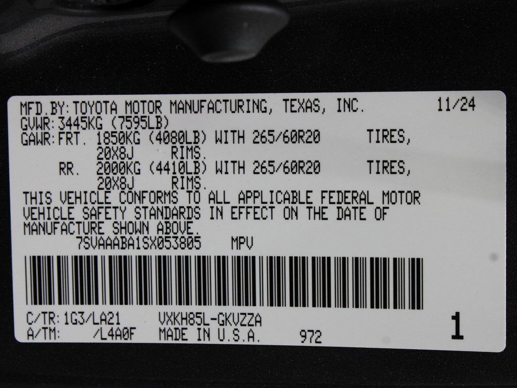 2025 Toyota Sequoia Platinum 4WD 7 Passenger Fond du Lac WI