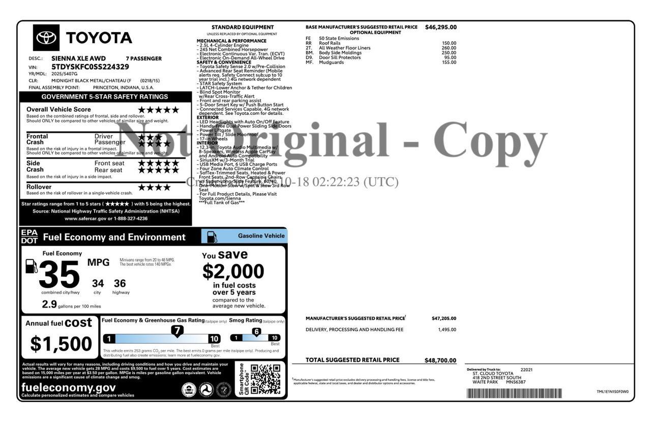 2025 Toyota Sienna XLE HYBRID AWD Tallmadge OH
