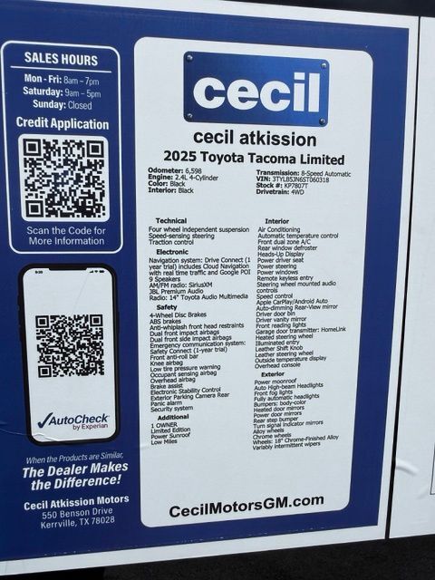 2025 Toyota Tacoma Limited Kerrville TX