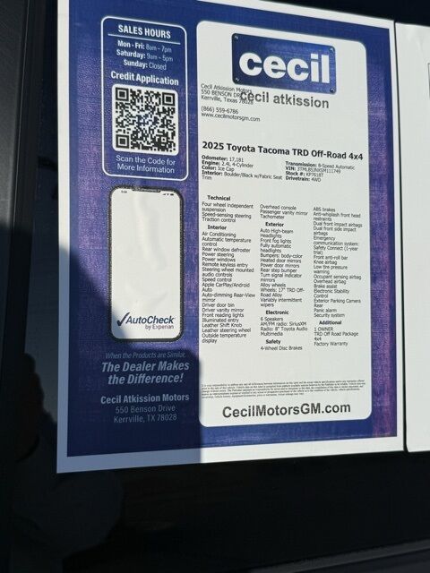 2025 Toyota Tacoma TRD Off-Road TX 2025 Toyota Tacoma TRD Off-Road TX