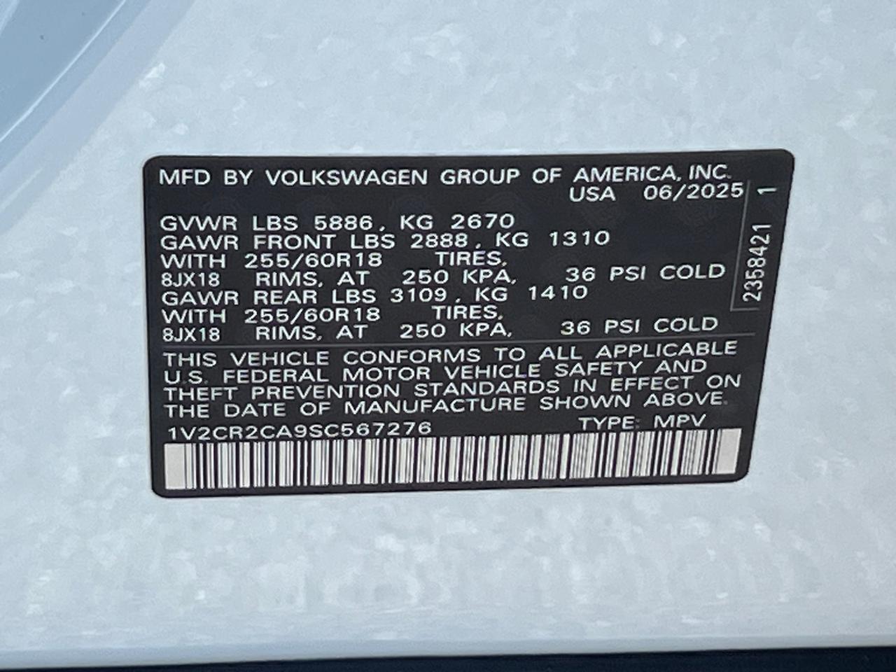 2025 Volkswagen Atlas 2.0T Peak Edition SE Hagerstown MD