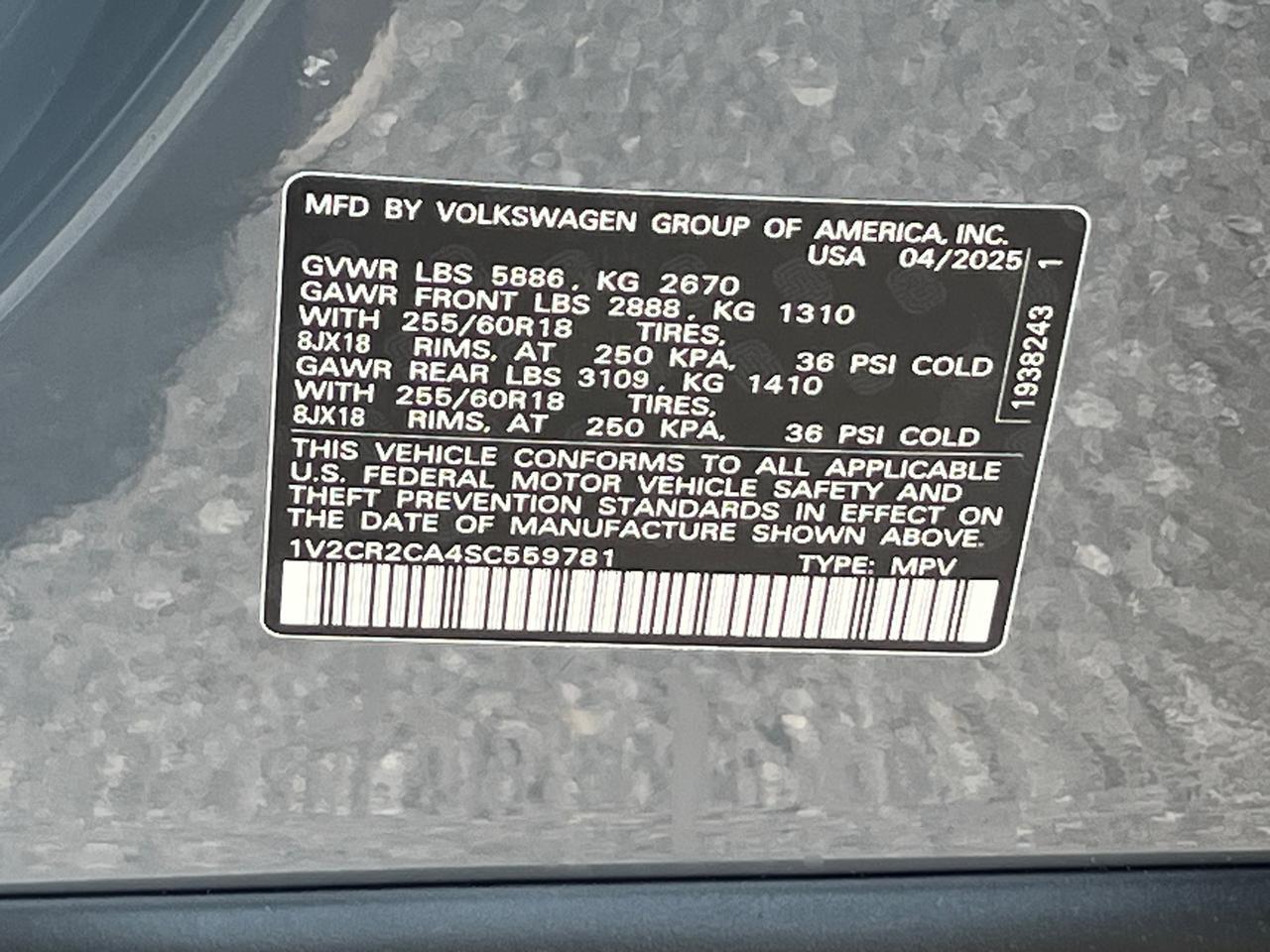 2025 Volkswagen Atlas 2.0T Peak Edition Hagerstown MD