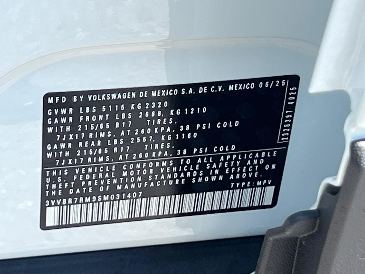 2025 Volkswagen Tiguan 2.0T S Hagerstown MD