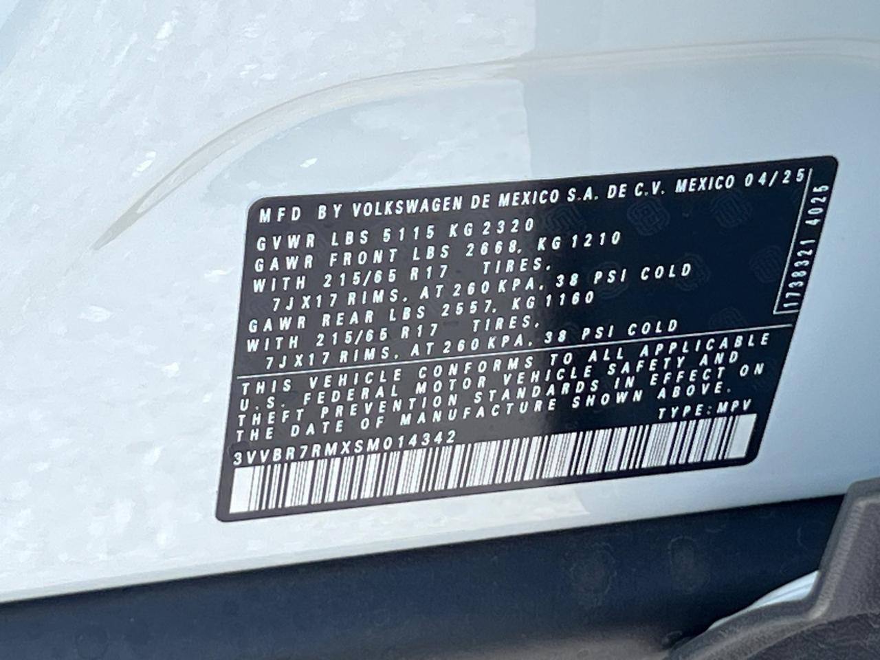 2025 Volkswagen Tiguan 2.0T S Hagerstown MD