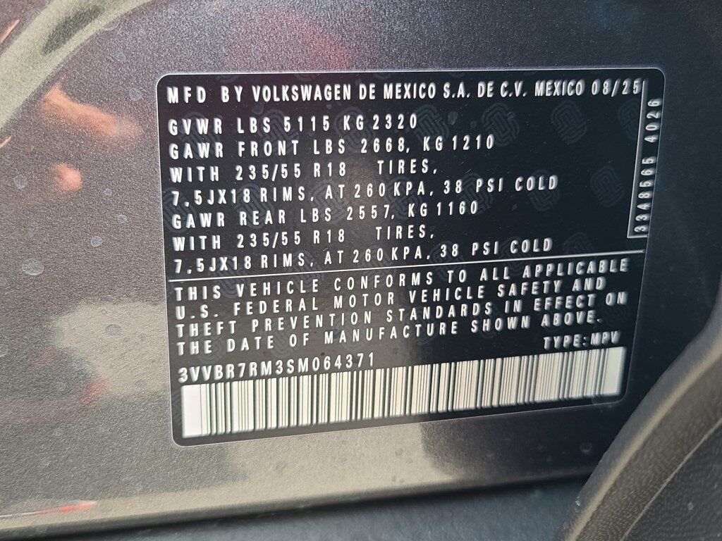 2025 Volkswagen Tiguan 2.0T S Springfield VA