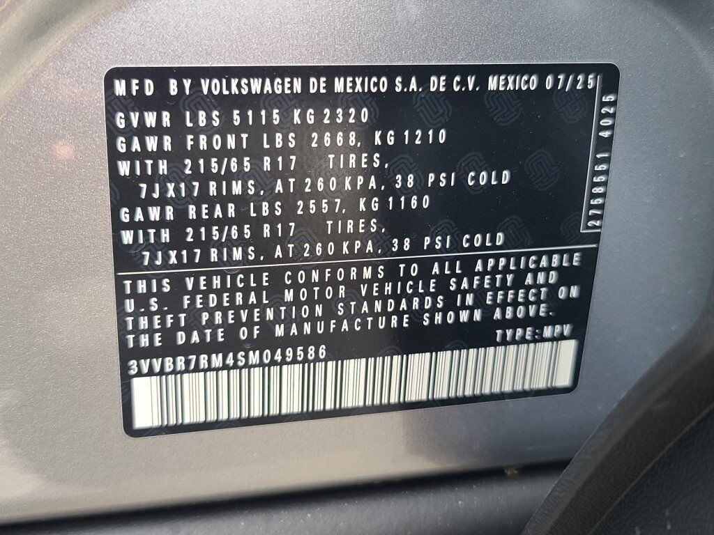 2025 Volkswagen Tiguan 2.0T S Springfield VA