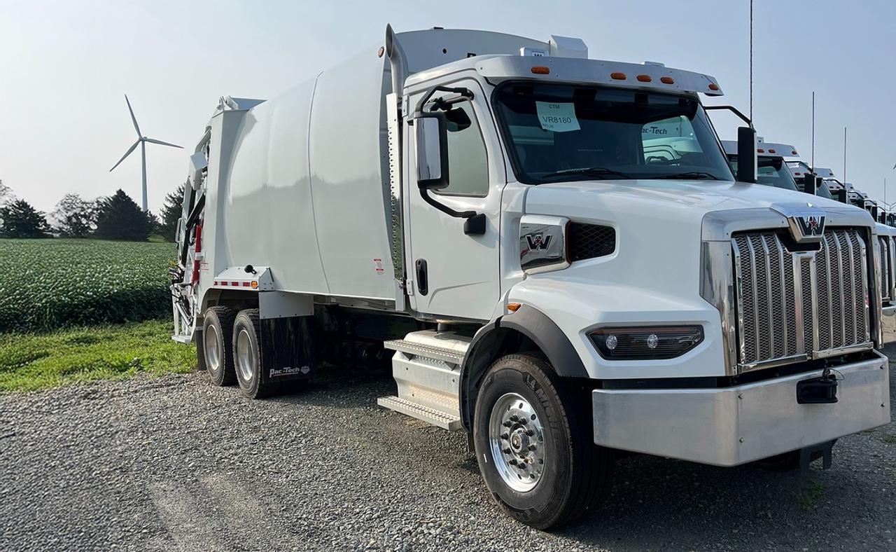 2025 Western Star 47X 28 Yard Pac Tech Rear Loader Garbage Truck
