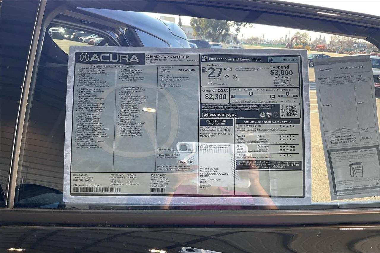 2026 Acura ADX w/A-Spec Advance Package Roseville CA