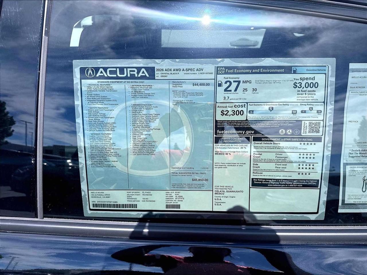 2026 Acura ADX w/A-Spec Advance Package Roseville CA
